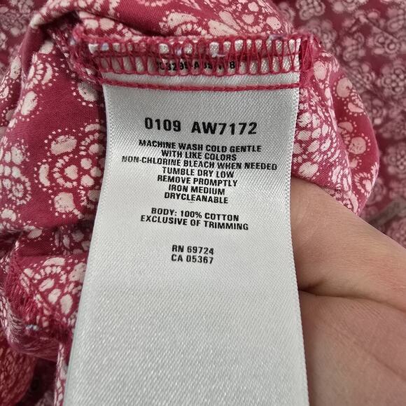 Columbia Shirt Womens 3X Pink Button Up White Floral Long Sleeve Collared - Picture 8 of 10